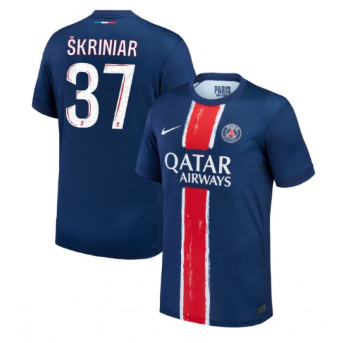 Fotballdrakt Herre Paris Saint-Germain Milan Skriniar #37 Hjemmedrakt 2024-25 Kortermet